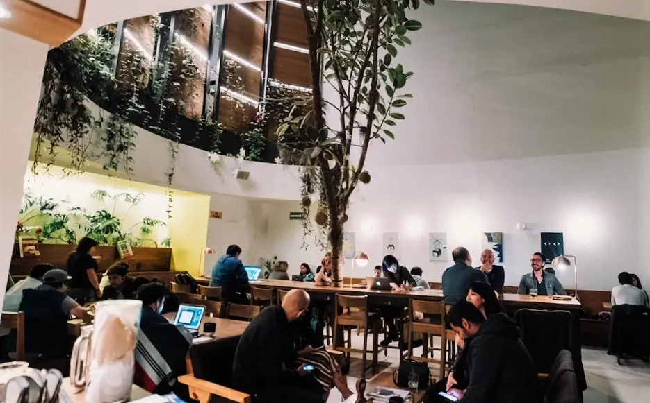 cafetería y trabajo