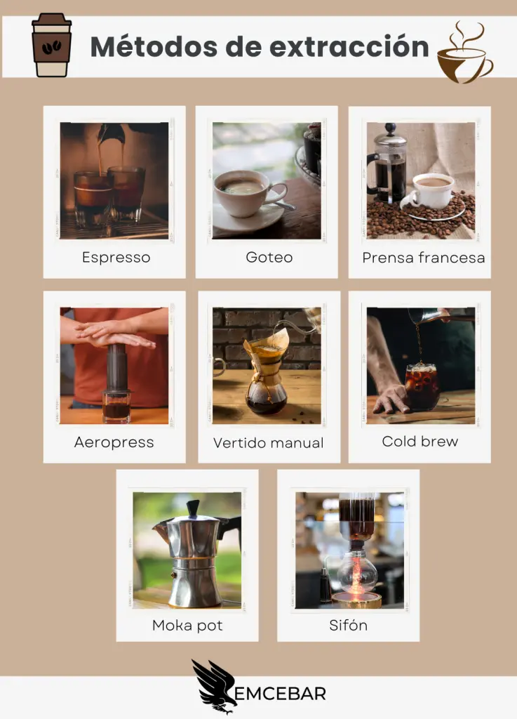 métodos de extracción café