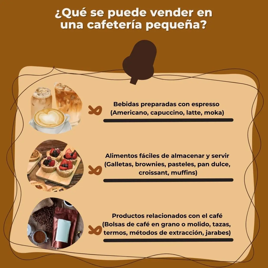 ¿Qué se puede vender en una cafetería pequeña?