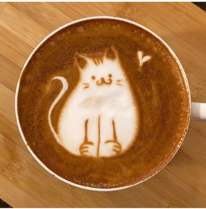 Arte Latte gatito 